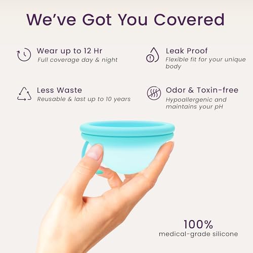 Ecoblossom Reusable Menstrual Disc - Menstrual Cup - Soft Period Disc for Women Designed with Flexible, Medical-Grade Silicone Period Cup (Small & Regular)