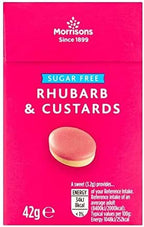 Morrisons Sugar Free Rhubarb and Custard Sweets, 42 g