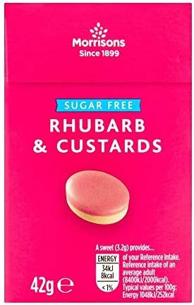 Morrisons Sugar Free Rhubarb and Custard Sweets, 42 g