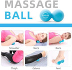 Peanut Massage Ball, Double Lacrosse Ball for Myofascial Release, Trigger Point Therapy, Muscle Relief, Acupoint Massage, Alleviating Neck, Shoulder, Back, Legs, or Muscle Tension - Blue