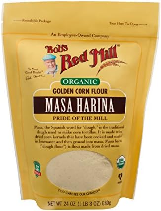 Bob's Red Mill Organic Masa Harina Flour, 24oz (Pack of 4) - Non GMO, Vegan, Kosher
