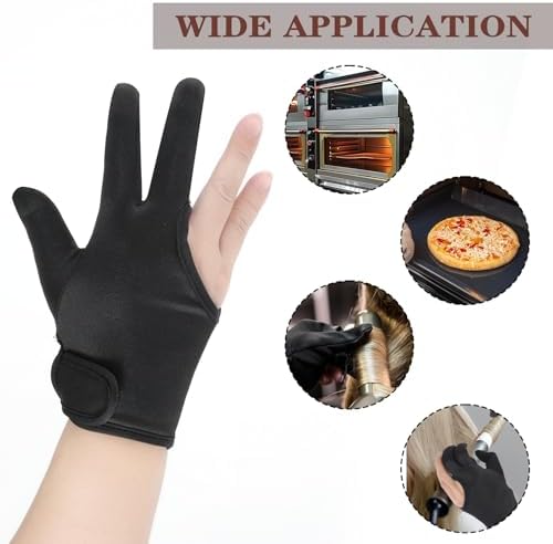 Sibba 4 Pcs Professional Heat Resistant Gloves for Hair Styling - Fingerless Thermal Protection for Curling Irons, Flat Irons, Hair Dye & Barber Tools - Thin, Flexible & Reusable Styling Accessories