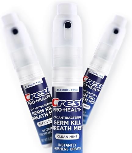 Crest Pro-Health | Portable Alcohol-Free CPC Mist with Clean Mint Flavor | Instant Fresh Breath - 3 Count (0.24oz/7ml) Breath Spray