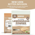 HANDPICK Lemongrass Powder (226g/8oz) Non GMO, Gluten Free, 100% Raw, Sourced from India, For Cooking, Smoothies, Tea, Packed in Resealable Ziplock Pouch