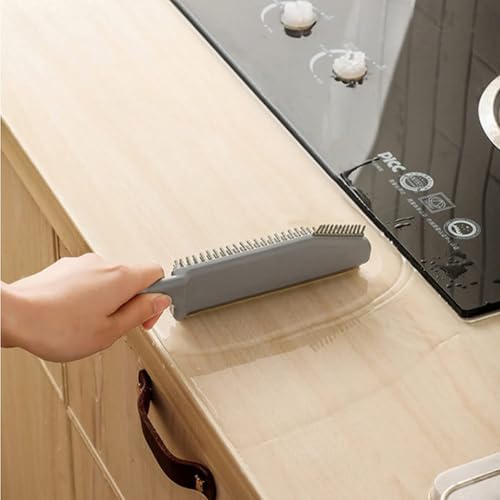 Multifunctional Cleaning Brush 2 Pcs Silicone Cleaning Brush Small Crevice Brush Scraper Brush Cleaner Kitchen Sink Squeegee Bathroom Countertop Floor Window Mirror Bathtub (White)