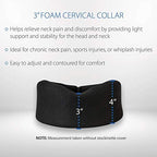 Core Products Soft Foam Cervical Collar Neck Support Brace, Helps Stabilize Vertebrae & Relieve Spinal Pressure for Men & Women - Black, Large Fits (2.7-3.2 inch) Height