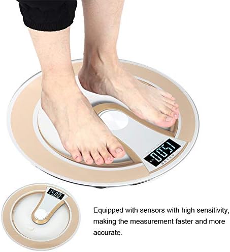 Scales for Body Weight, Digital LCD Electric Body Weight Scale, 0.2-180kg Weighing Range, Kilograms, Pounds, Catty, Three Unit Conversion Functions(Gold)