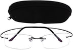 Titanium Frame Rimless Reading Glasses in 24 Strengths and 5 Colors