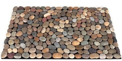Rutledge & King River Rock Door Mats - Indoor Outdoor Mat - River Rocks Stone Mats - Front Door Mat Outdoor Entrance - Floor Mats for Home (Matte Mixed)