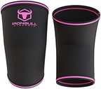 Elbow Sleeves 5mm (1 Pair) - High Performance Elbow Sleeve Support for Weightlifting, Weight Training & Powerlifting - Best Compression Straps - for Men and Women (Small, Black/Pink)