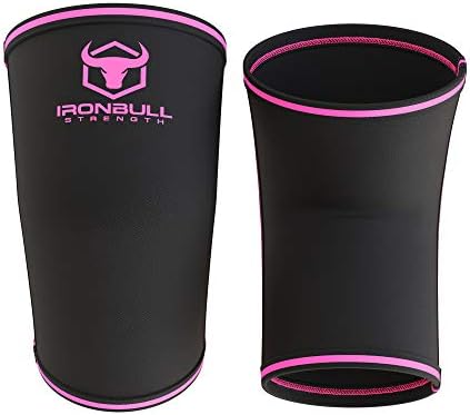 Elbow Sleeves 5mm (1 Pair) - High Performance Elbow Sleeve Support for Weightlifting, Weight Training & Powerlifting - Best Compression Straps - for Men and Women (Small, Black/Pink)