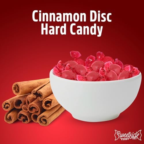 Cinnamon Discs Hard Candy, 2lb Pack of Cinnamon Candy Individually Wrapped, Traditional Candies in a Large Resealable Bag for Family Gatherings, Events and Candy Buffets