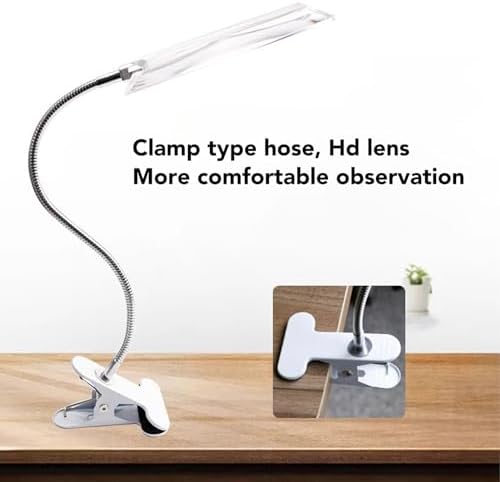4X Magnifying Glass with Clip, 5.7x10in Large Magnifying Glass with Adjustable Flexible Gooseneck, Large Page Magnifier for Reading Books, Sewing, Crafts, for Low Vision Seniors