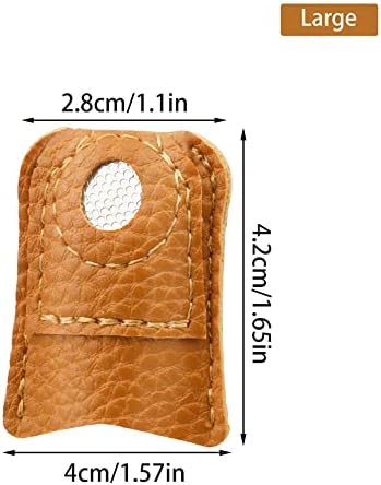 Leather Thimble Hand Sewing Thimble Finger Protector Coin Thimble Finger Pads for Knitting Sewing Quilting Pin Needles Craft Accessories DIY Sewing Tools - Large(1pcs)
