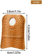 Leather Thimble Hand Sewing Thimble Finger Protector Coin Thimble Finger Pads for Knitting Sewing Quilting Pin Needles Craft Accessories DIY Sewing Tools - Large(1pcs)