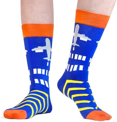 WeciBor Men's Funny Novelty Crew Socks, Cotton Casual Dress Socks Multi Pack with Fun Colorful Patterns, Size 7-15