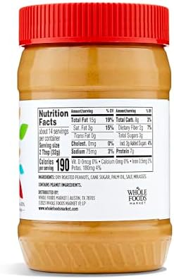 365 By Whole Foods Market, Peanut Butter Spread Creamy No Stir, 16 Ounce (Pack of 3)