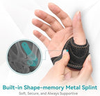 FORTEMOTUS CMC Thumb Brace - Comfortable Nylon Thumb Splint for Mild CMC Joint Pain Relief, Osteoarthritis, Tendonitis, CMC Joint Thumb Arthritis Support Brace for Women Men, Black, Left, Large