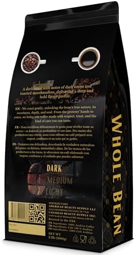 Canan Koska Whole Bean DARK Italian Style Coffee 34 oz (1000g) – Dark Roast Premium Arabica Beans – Bold Intense Crema – Fresh Roasted Gourmet Coffee
