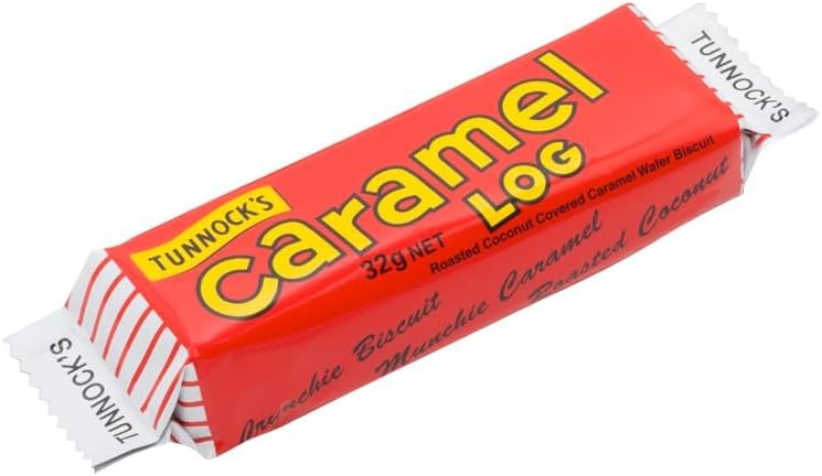 Tunnock's Caramel Logs Wafer- (Pack of 4 logs) Roasted Coconut 32 g
