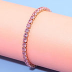 Tennis Bracelets for Women Men Adjustable Charm Link Bracelet 14K Gold Plated Dainty Multicolor Cubic Zircon Bracelets for Teen Girls Crystal Friendship Bracelets Jewelry