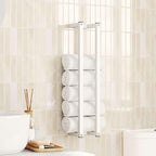 vidaXL- Wall Mounted Towel Rack, Industrial White Steel, Compact Size, Easy Assembly, Optimized Bathroom Organizer