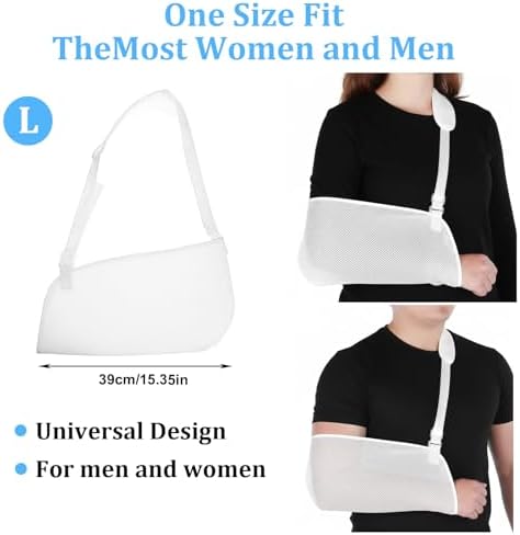 ElevateTech Mesh Arm Shoulder Sling, Breathable Shoulder Immobilizer Shower Adjustable Suitable for Left And Right Arms Comfort Type (White)