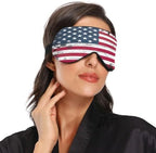 American Flag Sleep Mask Soft Cooling Eye Masks for Sleeping with Elastic Strap Night Blindfold for Women Men Travel