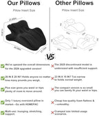 Ergonomic Memory Foam Wedge Pillow, 27° Angled Support for Neck and Waist, Multi-Position Support Pillow (Black)