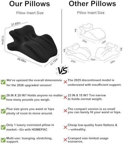 Ergonomic Memory Foam Wedge Pillow, 27° Angled Support for Neck and Waist, Multi-Position Support Pillow (Black)