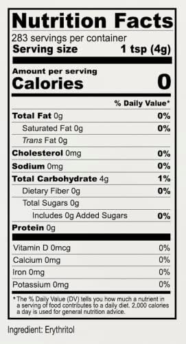 Anthony's Erythritol Granules, 2.5 lb, Non GMO, Sweetener, Keto & Paleo Friendly