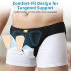 Tenbon Inguinal Hernia Belt for Men & Women - Adjustable Bilateral/Double Inguinal, Groin Hernia Support Truss for Pre & Post Surgery with 2 Removable Pads, Breathable & Discreet Wear Under Clothes (X-Large)