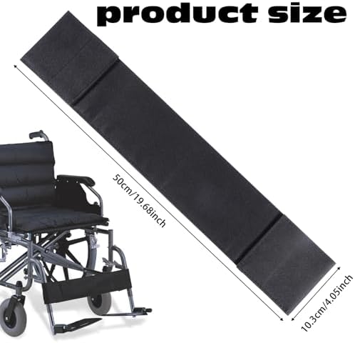 Wheelchair Calf Belt, 19.68 X 4.33 Inch Soft Wheelchair Leg Strap Footrest Oxford Cloth Wheelchairs Leg Support Adjustable Universal Wheelchairs Foot Straps Footrest Belt for Seniors Disabled Elderly