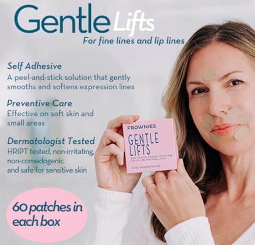 Frownies - Wrinkle Smoothing Gentle Lifts Patches for Fine Lip Lines - Hypoallergenic Smile Line Patches - Anti Wrinkle Patches for Lip - For Overnight Use - 60 Patches
