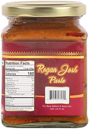 TAJ Gourmet Rogan Josh Paste, Rogan Josh Sauce (Concentrate), 300g (10.5oz)