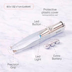 Sensica Eyebrow Tweezers with Light – LED Lighted Tweezers for Women Facial Hair – Precision Eyebrow Plucking Slant Tip Stainless Steel Tweezer with Long Arms & 3 Extra Batteries