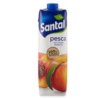 Santal 100% Natural Fruit Juice Peach Flavor 33.8 fl oz (1L) Tetra Pak No Added Sugar Made in Italy (1x 1L, Peach 100% Natural)