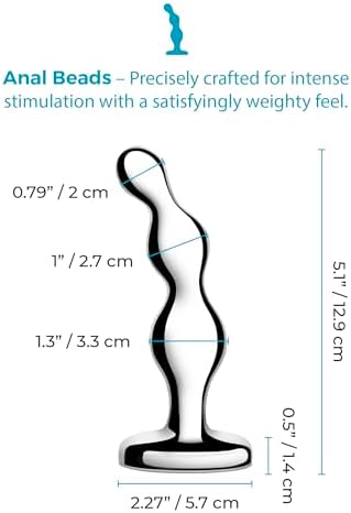 b-Vibe Stainless Steel Anal Beads Prostate Massager Anal Plug Toy, Sex Toys for Adults (Anal Bead 480g)