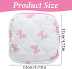 Portable Period Bags for Girls, Bow Period Pouch for Pads Sanitary Napkins Small Tampons, Sanitary Napkin Storage Bag First Gifts for Girls (White)
