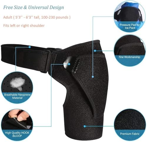 Unisex Shoulder Brace for Torn Rotator Cuff,Arm Sling Shoulder Immobilizer,Shoulders Compression Sleeve and Support For Pain Relief,Adjustable,Suitable for Both Left and Right Arms (Pink, Large)