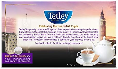 Tetley British Blend Premium Black Tea, 320 Teabags, Rainforest Alliance Certified