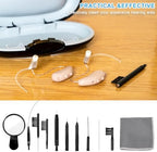 WXJ13 Hearing Aid Cleaning Kit, 13 Pieces, Includes Nylon Brushes, Magnifier, Ventilation Rod, Screwdriver, Case for Headphones, Earplugs, Mobile Phone Charging Holes