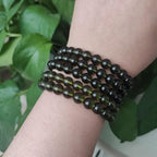 Natural Moldavite Green aerolites Czech Crystal Stone Raw Stone Grinding 8mm Bead Meteorite Bracelet Czech Meteorite Bracelet (Size : 1pcs)