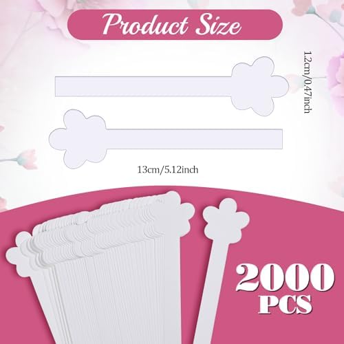 2000PCS Flower Shaped Perfume Test Strips Disposable Fragrance Essential Oils Smelling Tester Strips Pure White Strong Absorbent Paper Scent Blotter Strip for Aromatherapy Spice Diffuser