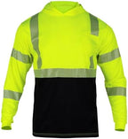 FONIRRA Safety Reflective High Visibility Long Sleeve T Shirts with Hood for Men Construction Work ANSI Class 3