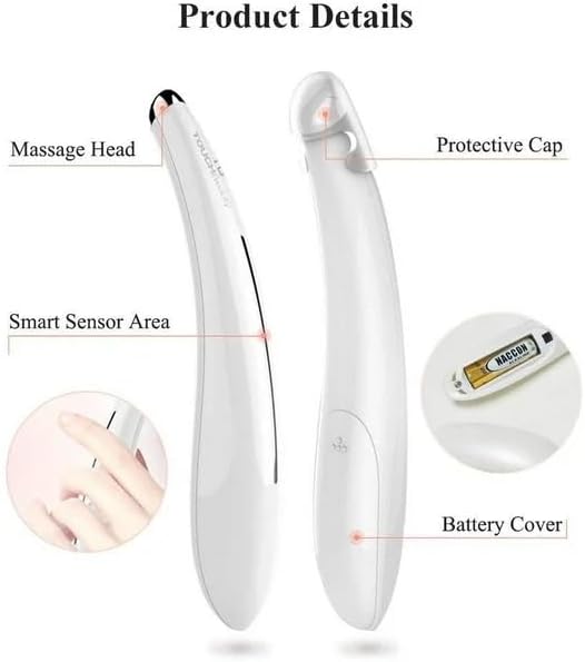TOUCHBeauty Electric Eye Massager for Dark Circles, Puffiness, Fine Lines/Wrinkle, Crow's Feet and Bags Under Eyes with Sonic Vibration & Heating