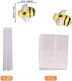 30 PCS Bumble Bee Cupcake Toppers Resin Little Figurine Bee Cupcake Picks Oh Babee Cake Decorations for Bee Theme Baby Shower Kids Boys Girls Birthday Party Decoration Supplies
