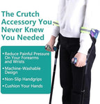 Forearm Crutch Pads and Hand Grip Covers for Open Cuff Crutches Forearm Crutches Accessories,Moisture Wicking Breathable Forearm Crutch Covers with Elastic Strap Increases Walking Comfort (Leaf)