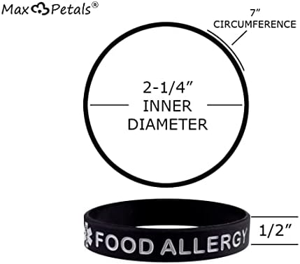 Food Allergy Children's Medical Alert ID Bracelets Child Size (7 inches) 4 Pack