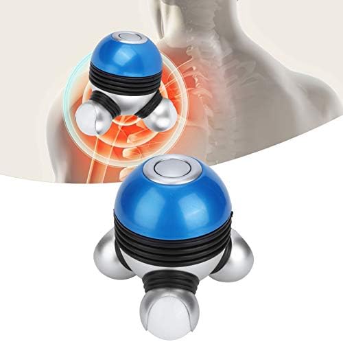 CDQL Mini Portable Hand Held Body Vibrating Massager Electric Full Body Massager with LED Light Battery Operated Vibration Massage for Hand Head Neck Back Legs Arms Pain Release (Blue)